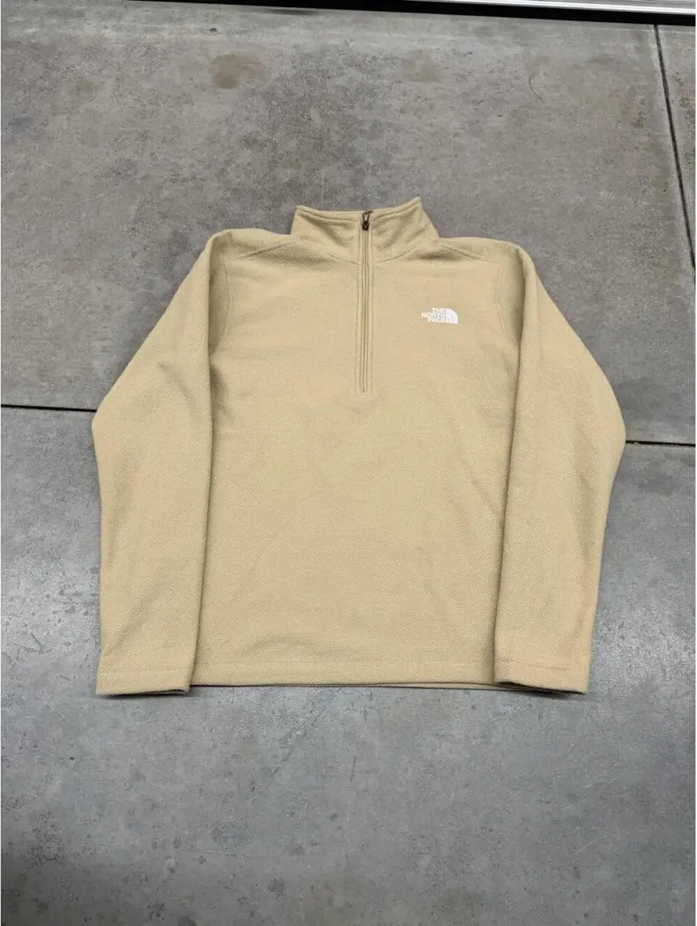 vintage the north face 100 glacier quarter zip beige fleece jacket size medium